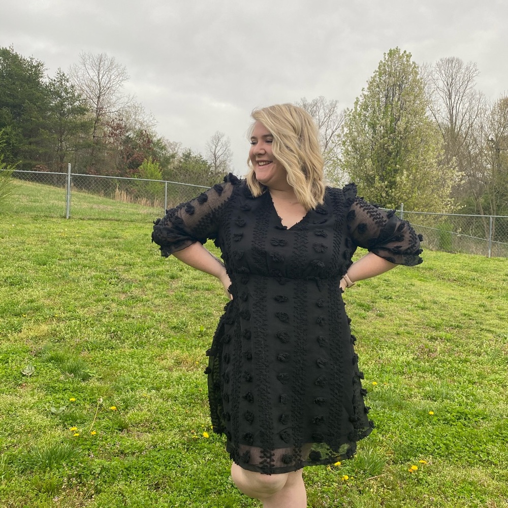 Arula black polka dot dress